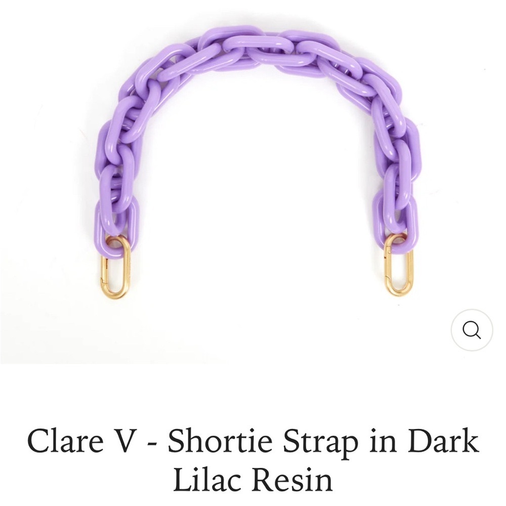 Clare V. Dark Lilac Purple Resin Link Shortie Bag Strap